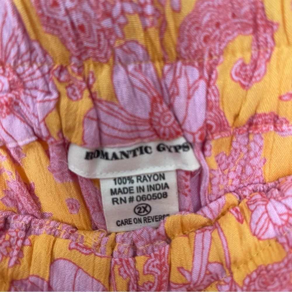 ROMANTIC GYPSY Plus Flutter Trim Smocked Shorts in Marigold Size 2X NEW - Picture 11 of 14